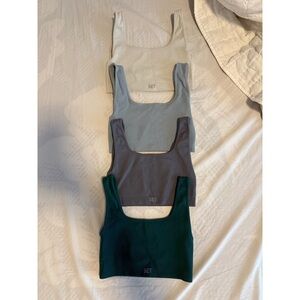 SET Active Cream, Gray, Brown, and Green Crop Tops